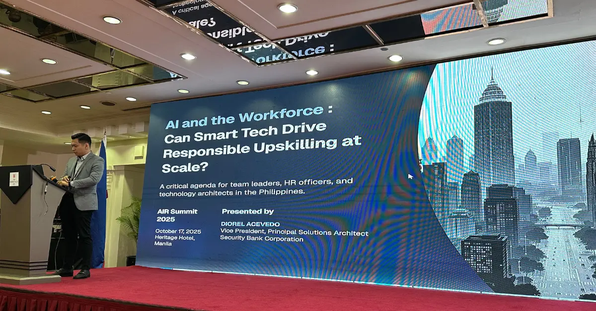 GuardrailAI presenting on the stage of the AI Revolution Summit 2025 Manila to tech industry leaders